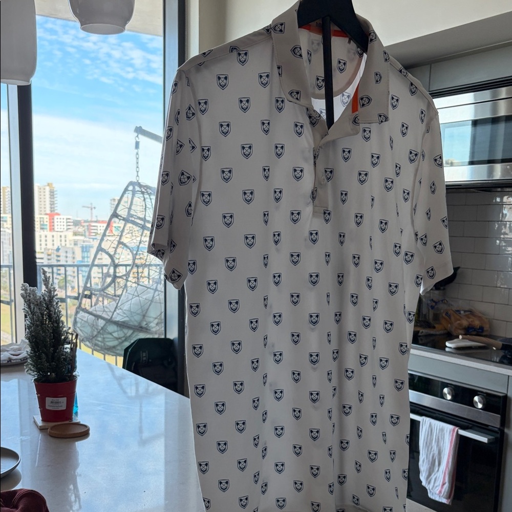 Puma Cream Polo Shirt with Pattern